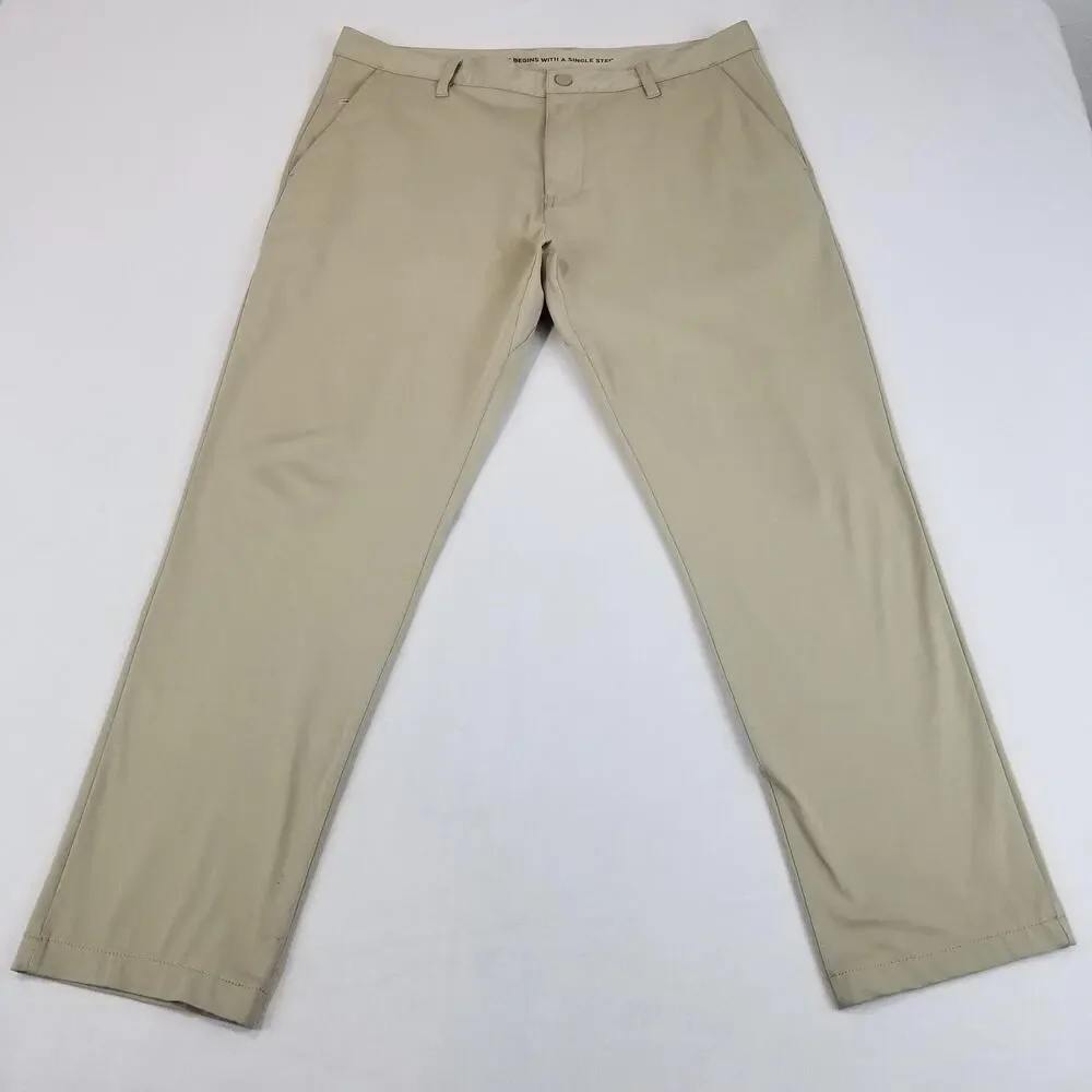 Rhone Commuter Pants Mens 36 Beige Khaki Performance Chino Travel Golf Stretch